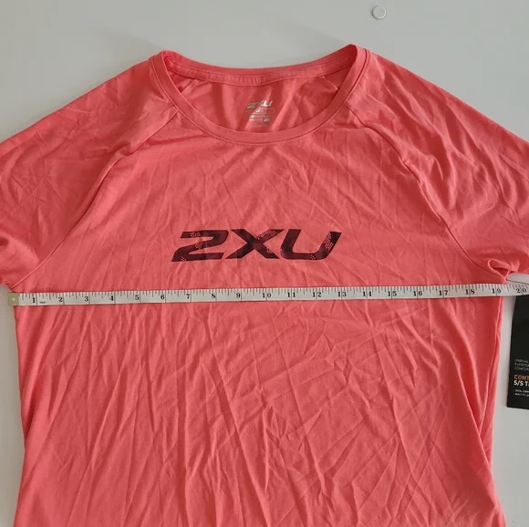 2XU Pink Contender Short Sleeve Athletic Tee - Picture 3 of 7